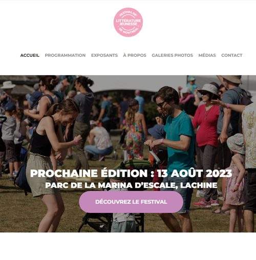 Site web Festival de littérature jeunesse de Montréal